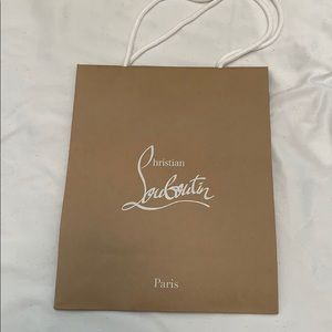 Christian Louboutin tan shopping bag